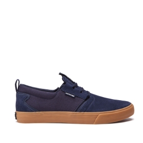 Supra Mens FLOW Navy/Gum Low Top Shoes | CA-10090